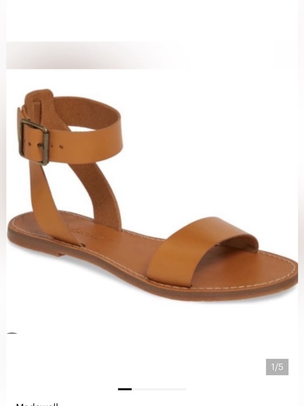 Madewell Tan Leather Ankle-Strap Sandal